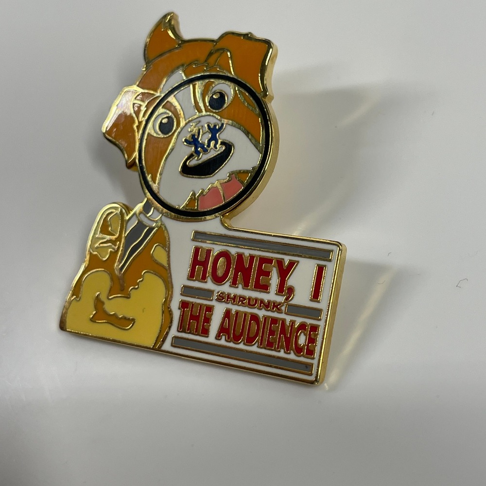 Disney Honey I Shrunk the Audience Pin Quark Dog Epcot Vintage 2000 Gold Enamel - Picture 2 of 6
